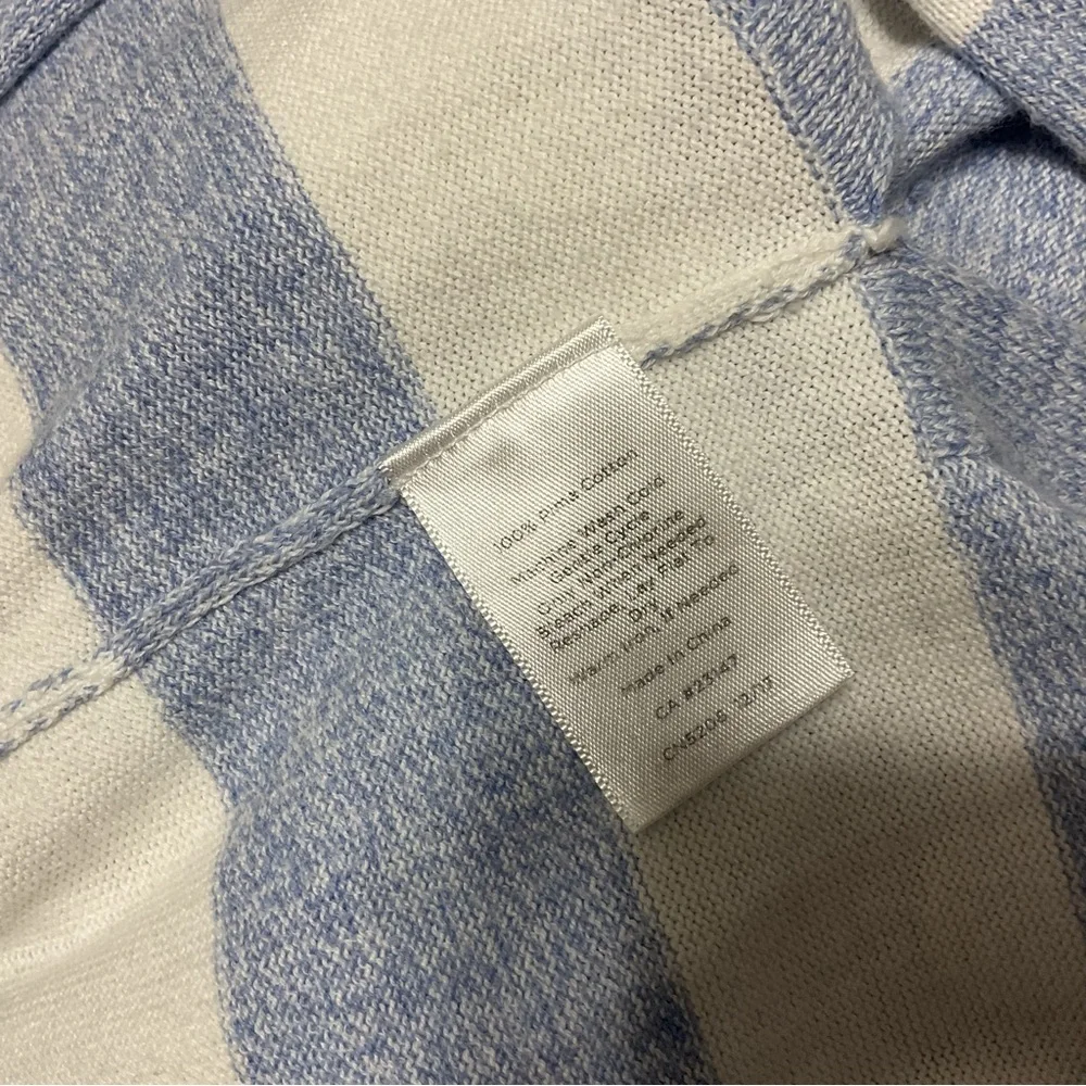 Talbots Blue White Straps Long Cardigan Size M - Picture 8 of 8